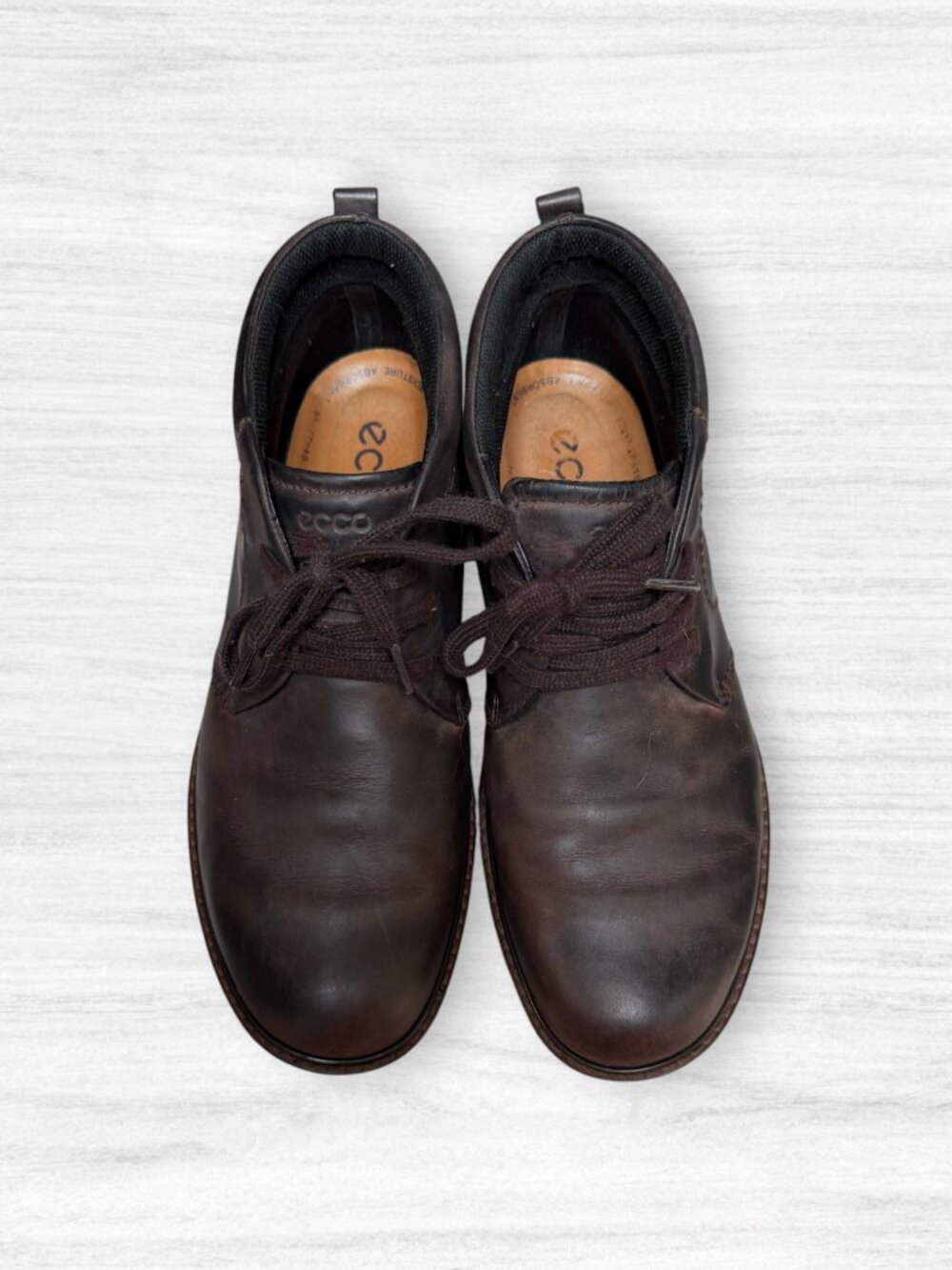 ECCO Gore-Tex Leather Chukka Boots Brown Waterproof Comfort Shoes EU 44 / US 11 - Picture 2 of 8